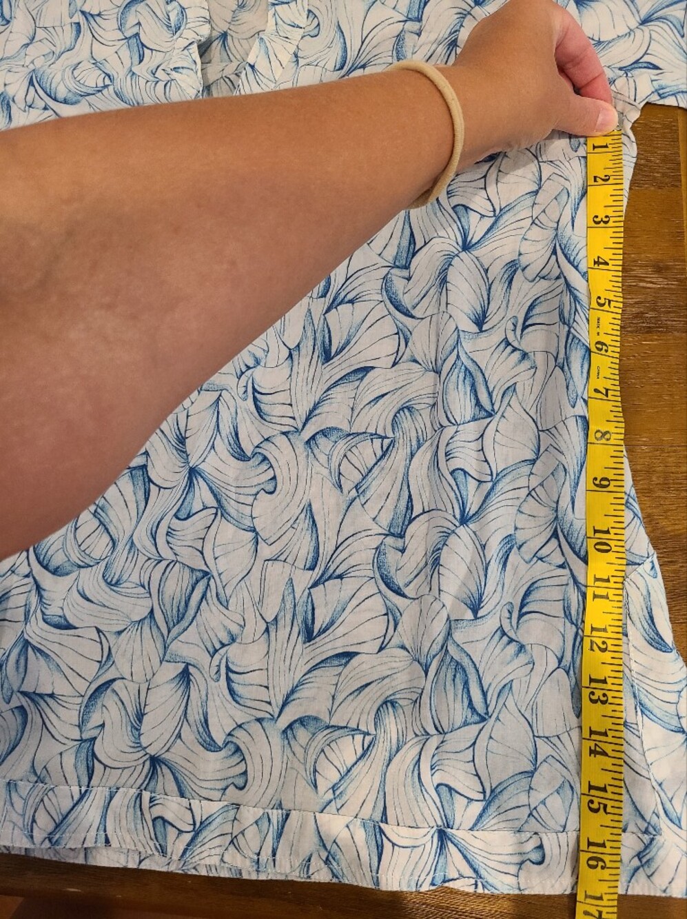 Tory Burch Stephanie Ellora Tunic Blouse In Blue And White Leaf Print - Picture 7 of 7